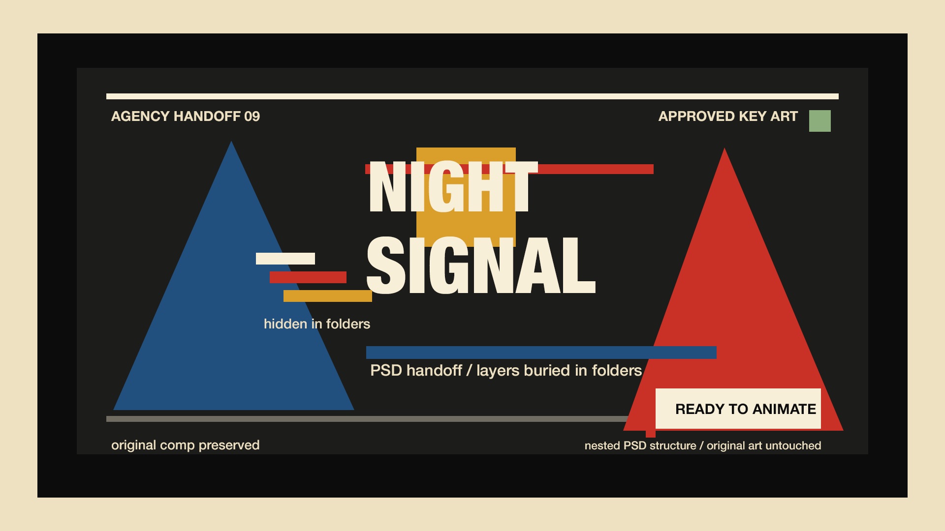 Night Signal PSD artwork before opening folders